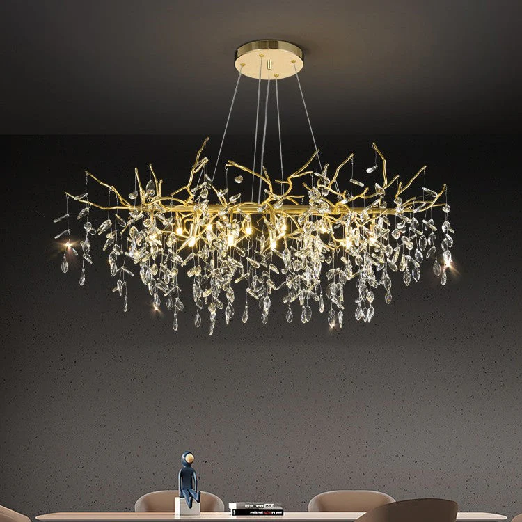 39 inch French Modern Tree Branch Crystal Chandelier - Image 1
