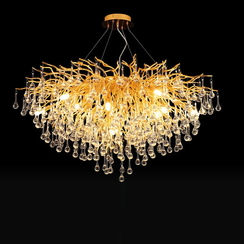 59" Tree Round Crystal Chandelier - Image 1