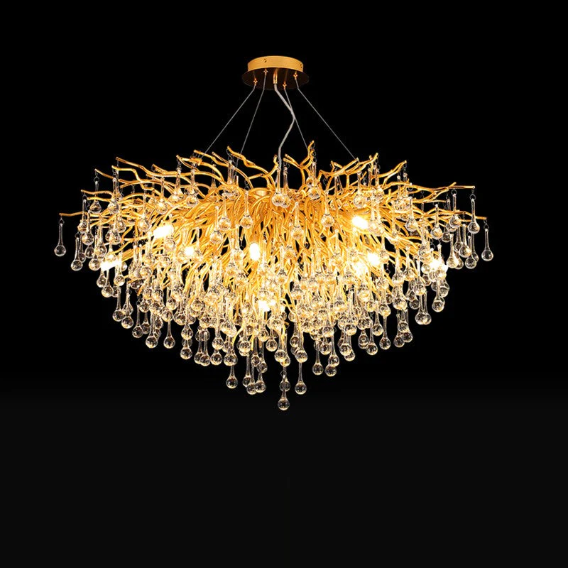 39" Tree Round Crystal Chandelier - Image 1