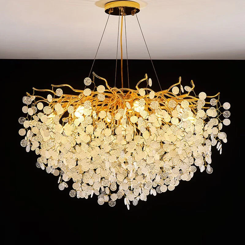 32" Circe Modern Clear Crystal Round Modern Branch Chandelier For Living Room - Image 1