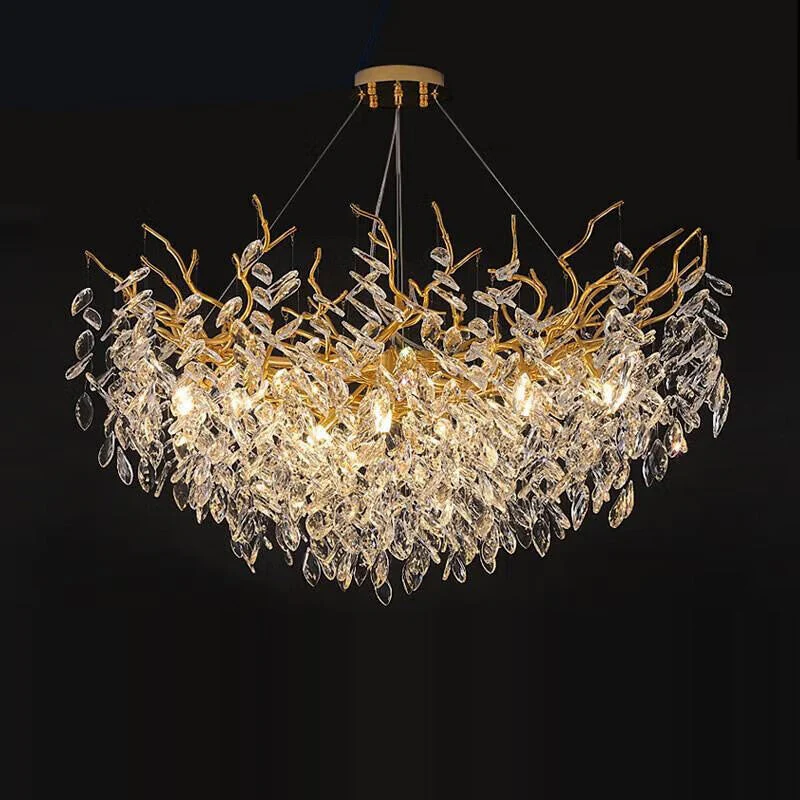 31 inch Round Crystal Branch Chandelier - Image 1