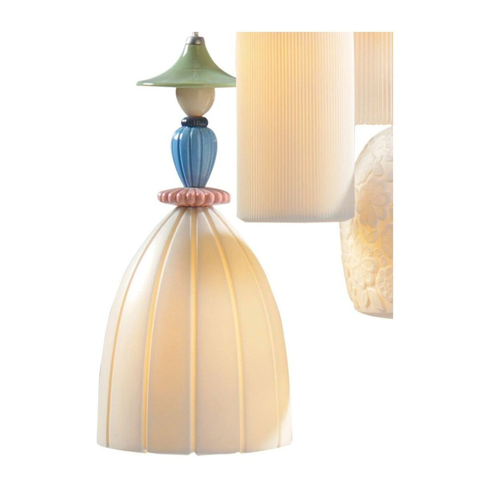 Lladro Mademoiselle 4 Lights Walking On The Beach Ceiling Lamp (US) - Image 2