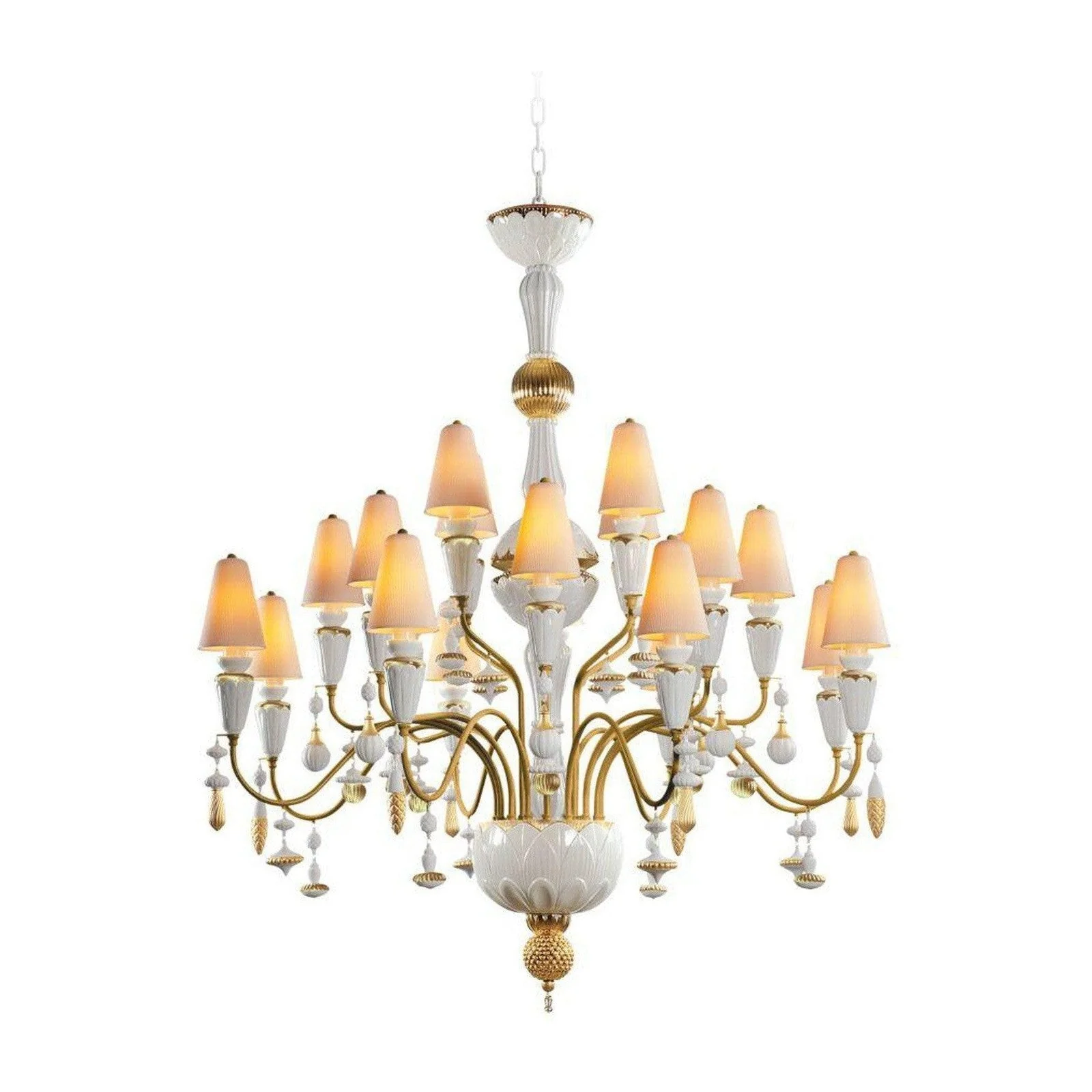 Lladro Ivy and Seed 20 Lights Chandelier Flat Model (US) - Medium - Image 1