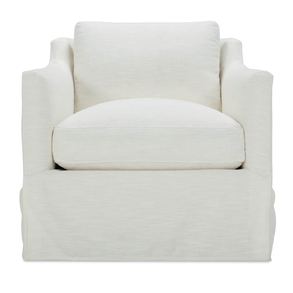 Rowe Furniture Madeline Slipcovered Swivel Chair in Bone White ~ IN STOCK 1 AVAILABLE FOR EXPRESS SHIPPING