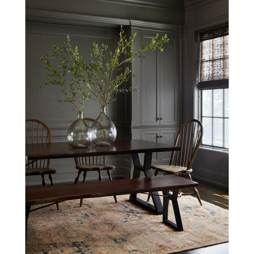 Surya Stavanger Modern Wood Dining Bench With Black Metal Legs - Image 1