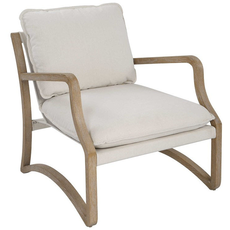 Uttermost Melora Natural Linen Sling Seat Modern Accent Chair - Image 3