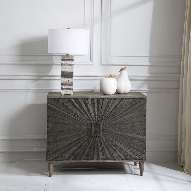 Uttermost Shield Gray Oak 2 Door Cabinet - Image 3