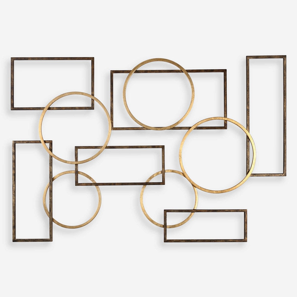 Uttermost Elias Brushed Bronze and Gold Leaf Iron Metal Wall Decor - Image 2