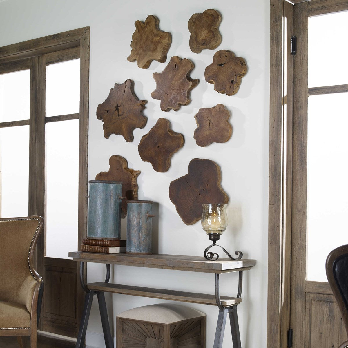 Uttermost Kalani Set of 3 Teak Wood Wall Decor - Image 2
