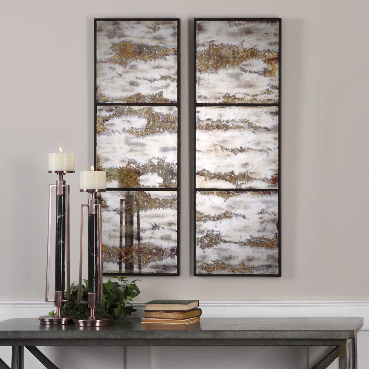 Uttermost Rahila Antiqued Mirrored Set of 2 Wall Panels - Image 2