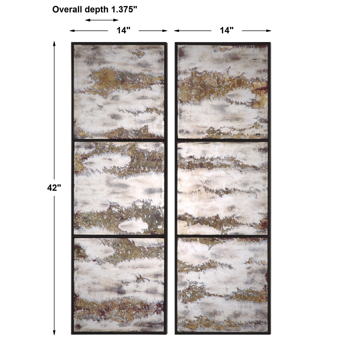 Uttermost Rahila Antiqued Mirrored Set of 2 Wall Panels - Image 3