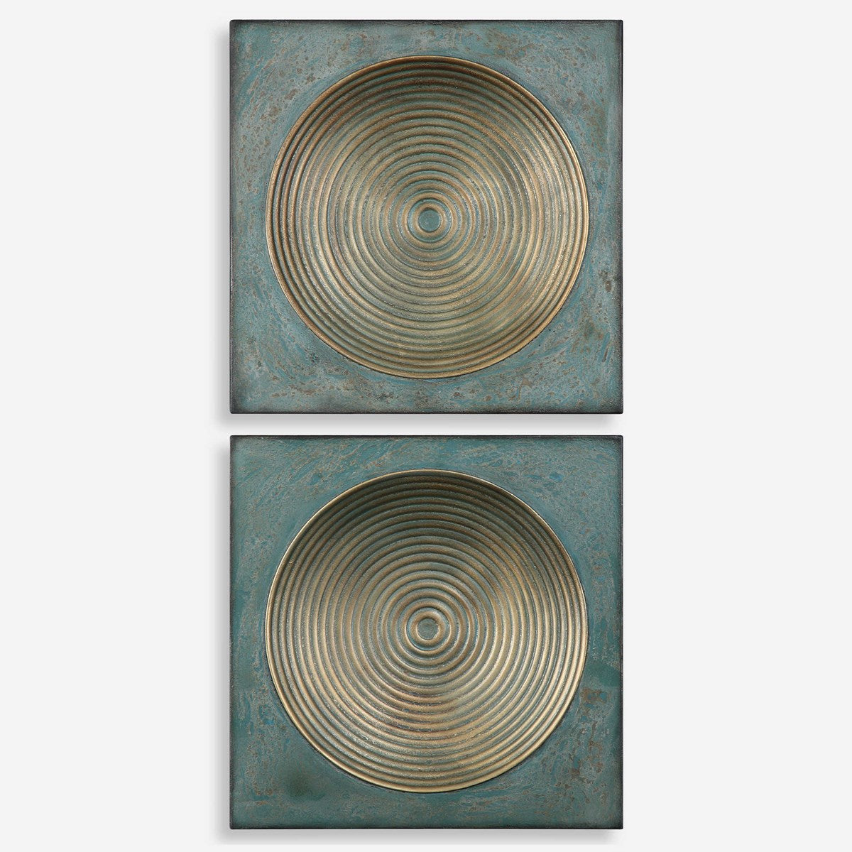 Uttermost Sybil Set of 2 Aged Iron Squares Metal Wall Decor - Image 2