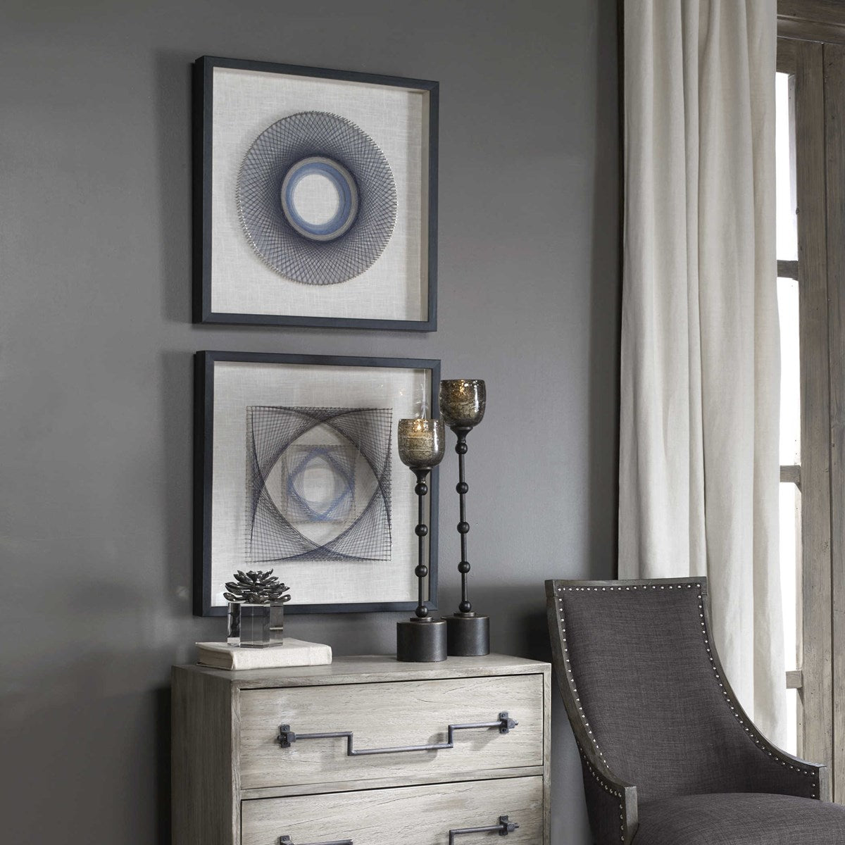 Uttermost String Duet Set of 2 Shadow Box Frames - Image 2