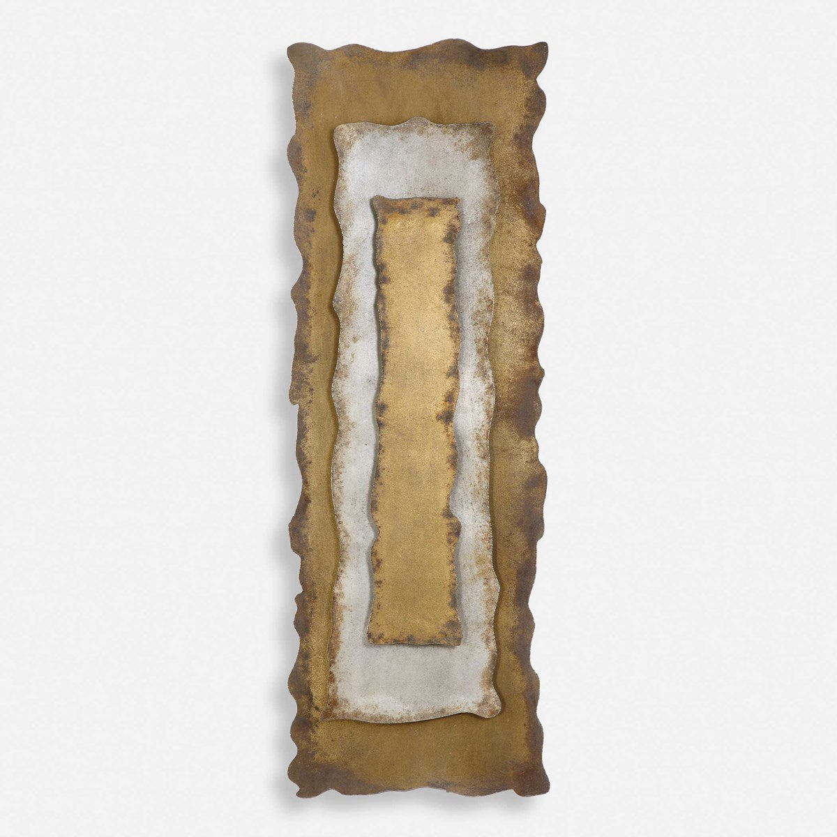 Uttermost Jaymes Antique Bronze, Silver and Gold Metal Wall Panel - Image 2