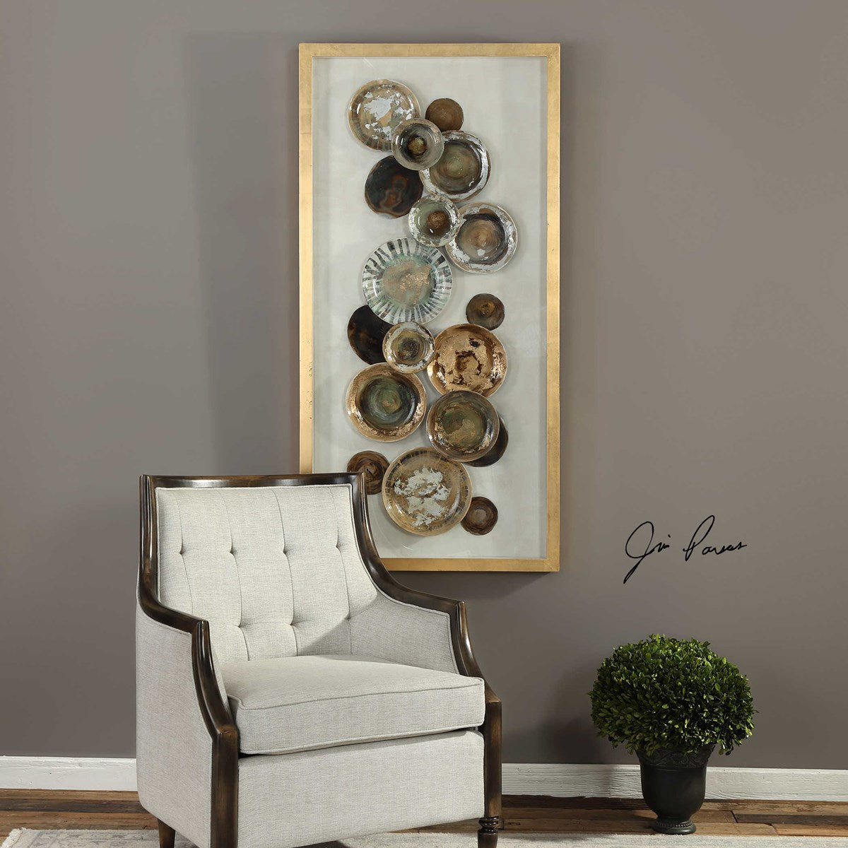 Uttermost Myla Metallic Gold Leaf Shadow Box Frame - Image 3