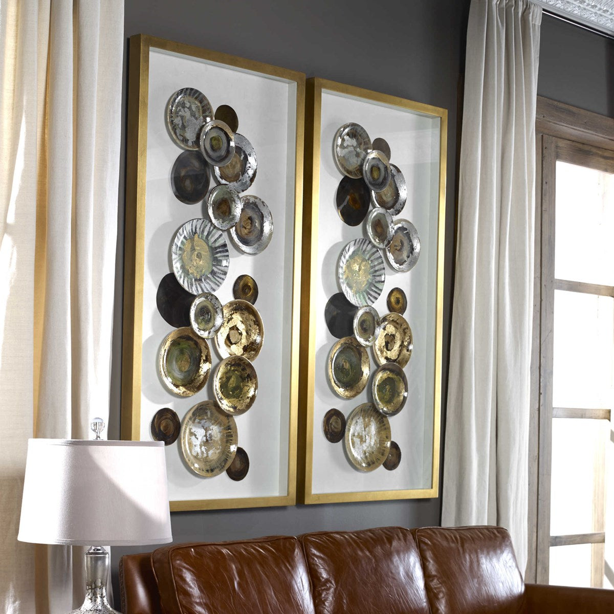Uttermost Myla Metallic Gold Leaf Shadow Box Frame - Image 2