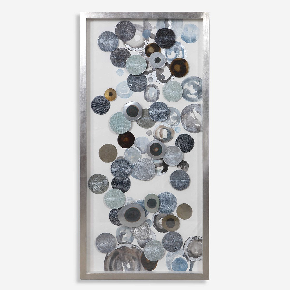 Uttermost Kella Iron Discs Antiqued Silver Leaf Shadow Box Frame - Image 2