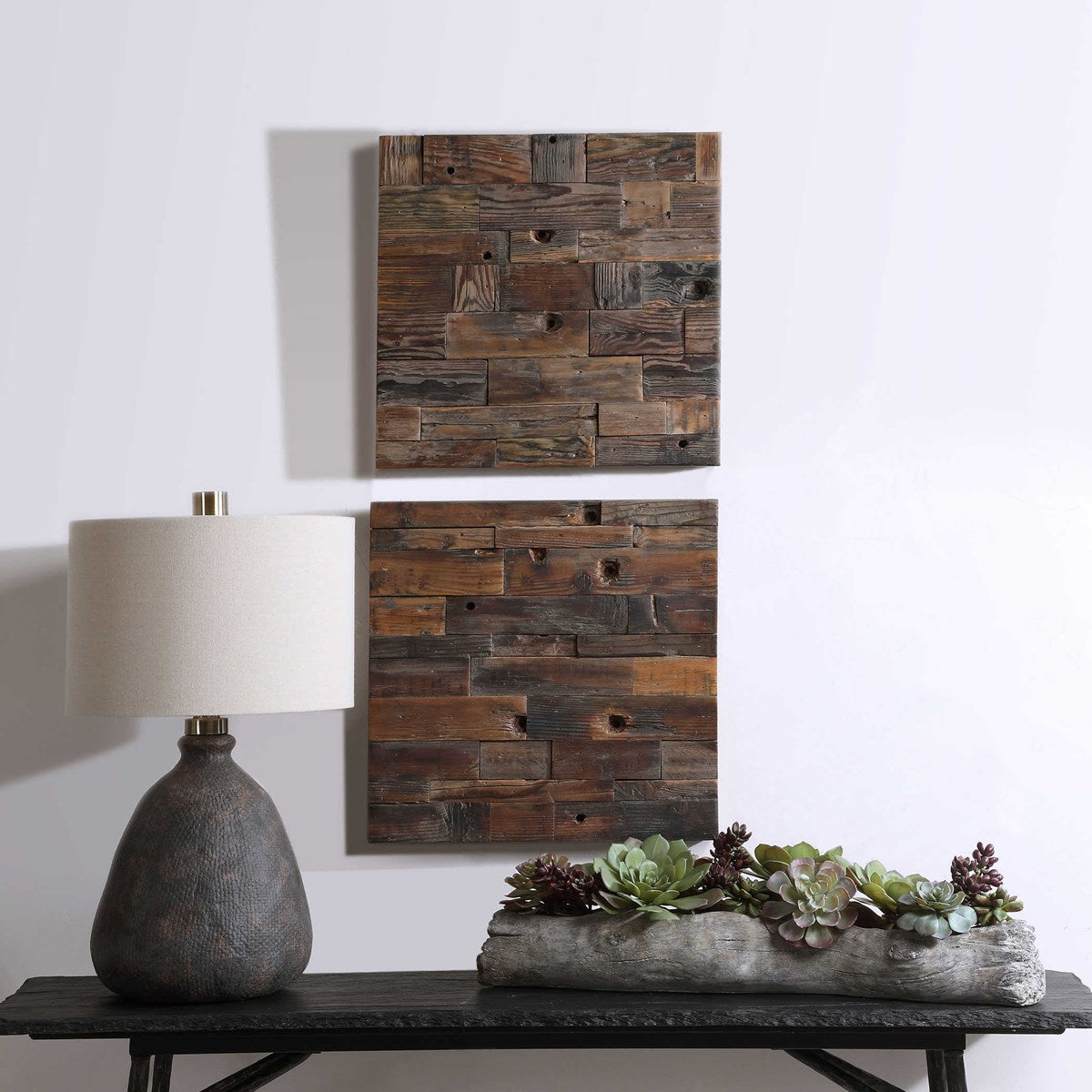 Uttermost Astern Set of 2 Reclaimed Wood Wall Decor - Image 3