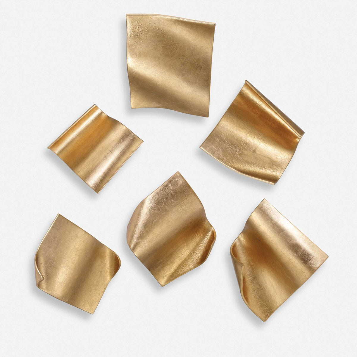 Uttermost Fluttering Pages Gold Leaf Set of 6 Iron Wall Decor - Image 2