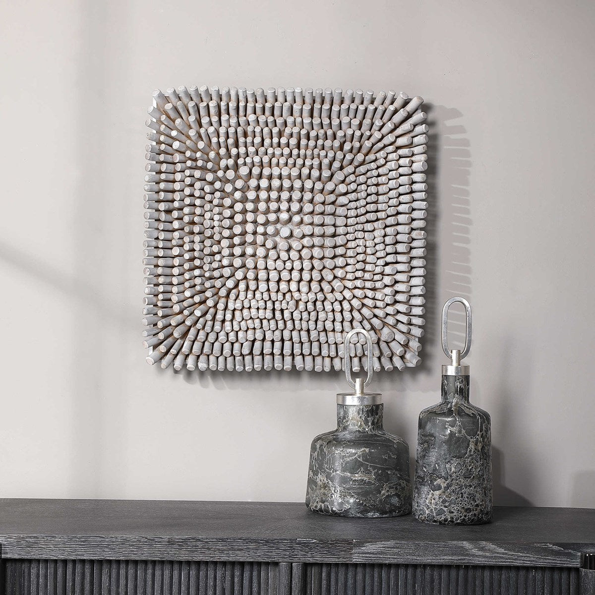 Uttermost Portside Gray Beech Wood Wall Panel - Image 3