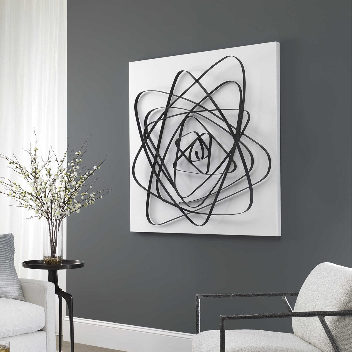 Uttermost Nucleus Matte White and Black Metal Wall Decor - Image 3