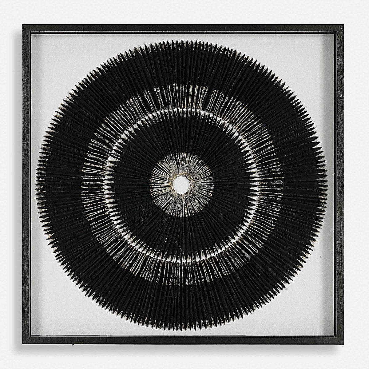 Uttermost Sandara Gold Leaf and Black Medallion Shadow Box Frame - Image 2