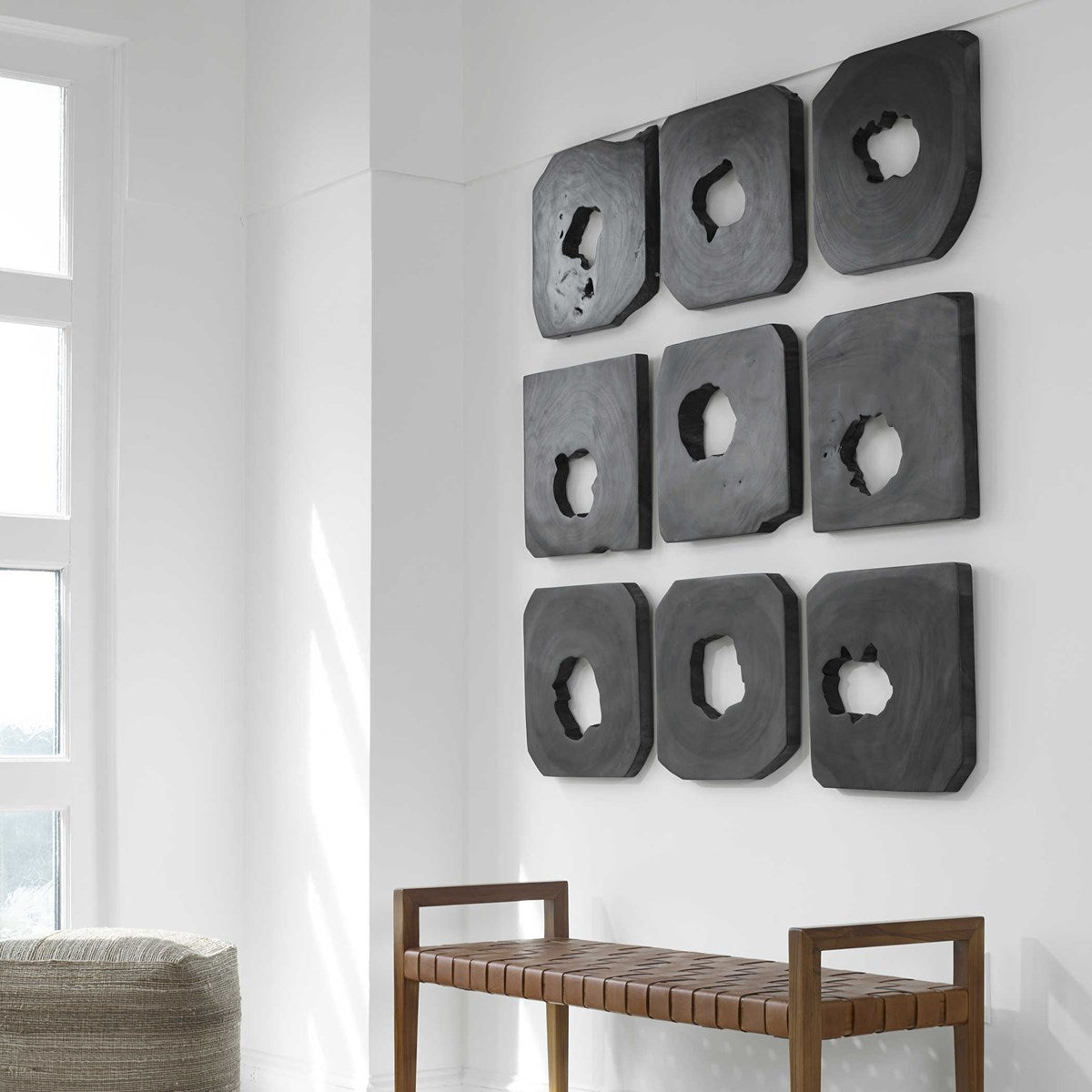 Uttermost Bahati Ebony Suar Wood Set of 9 Wall Decor - Image 2