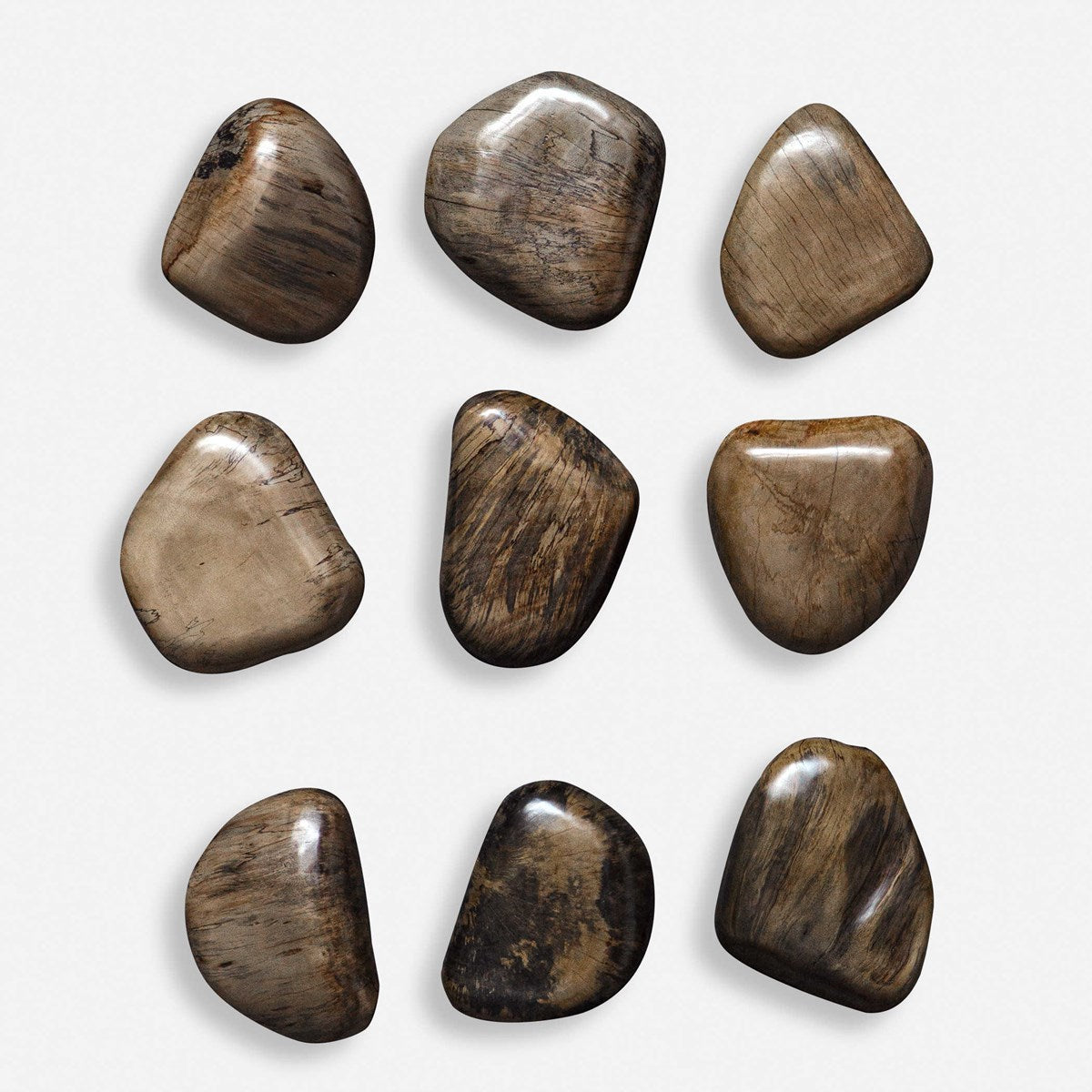 Uttermost Pebbles Walnut Set of 9 Wood Wall Decor - Image 2