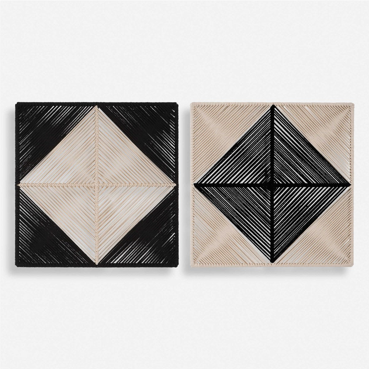 Uttermost Seeing Double Black and White Set of 2 Wall Squares - Image 2