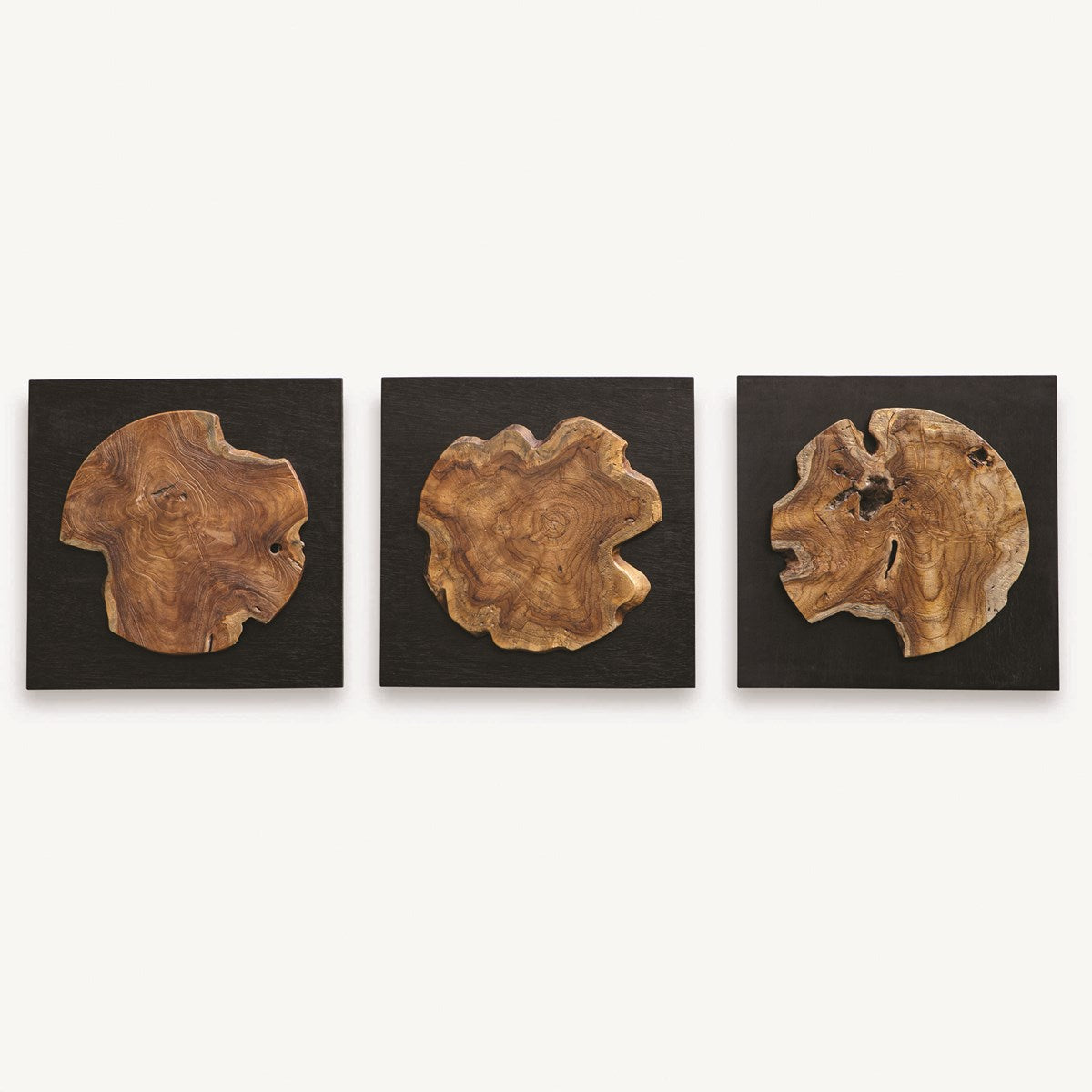 Uttermost Kolini Set of 3 Teak Wood Wall Decor - Image 2