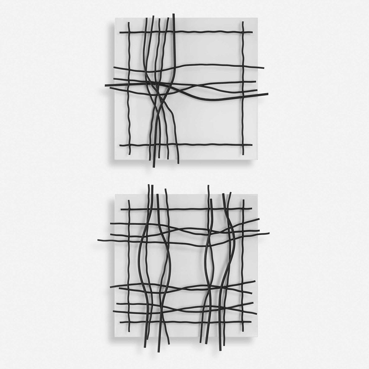 Uttermost Genesis Black and White Set of 2 Metal Wall Decor - Image 2