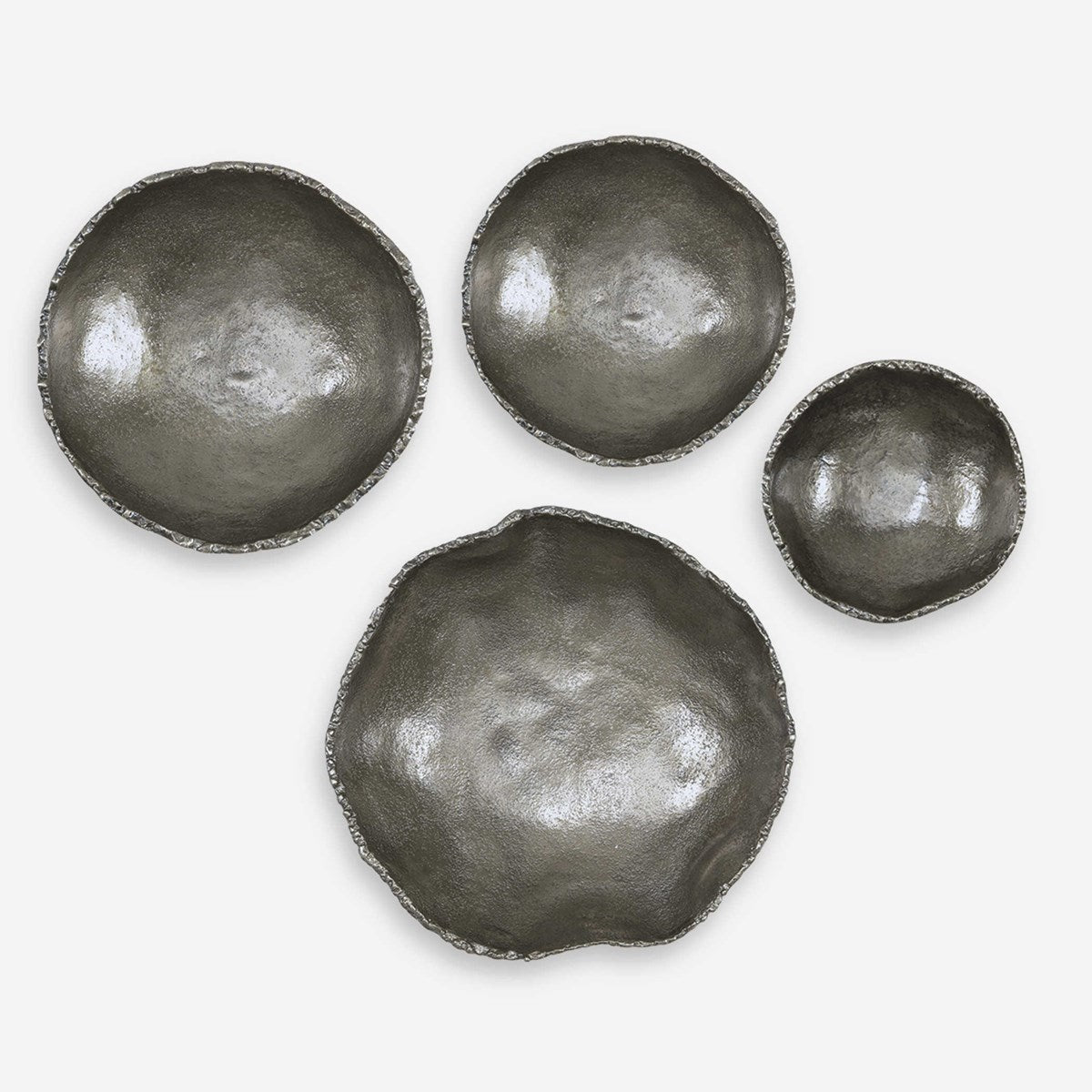 Uttermost Lucky Coins Set of 4 Nickel Bowls Metal Wall Decor - Image 2
