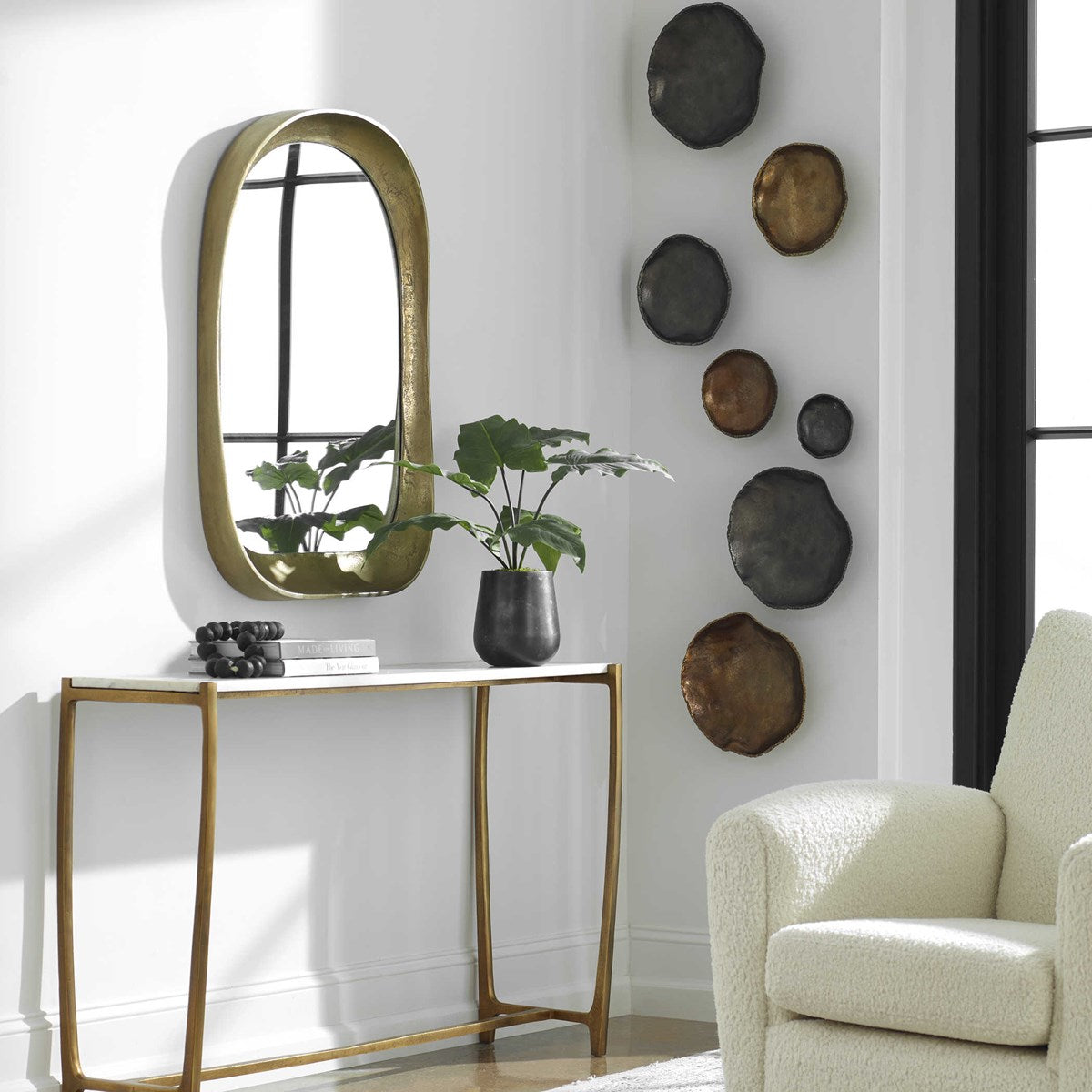 Uttermost Lucky Coins Set of 4 Nickel Bowls Metal Wall Decor - Image 3