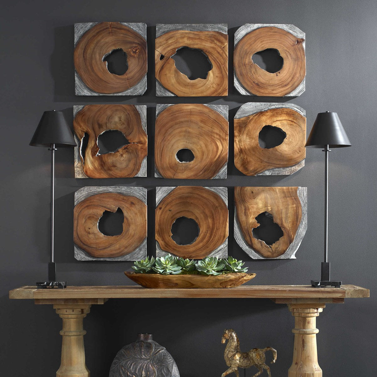 Uttermost Jungle Set of 9 Suar Wood Wall Decor - Image 2