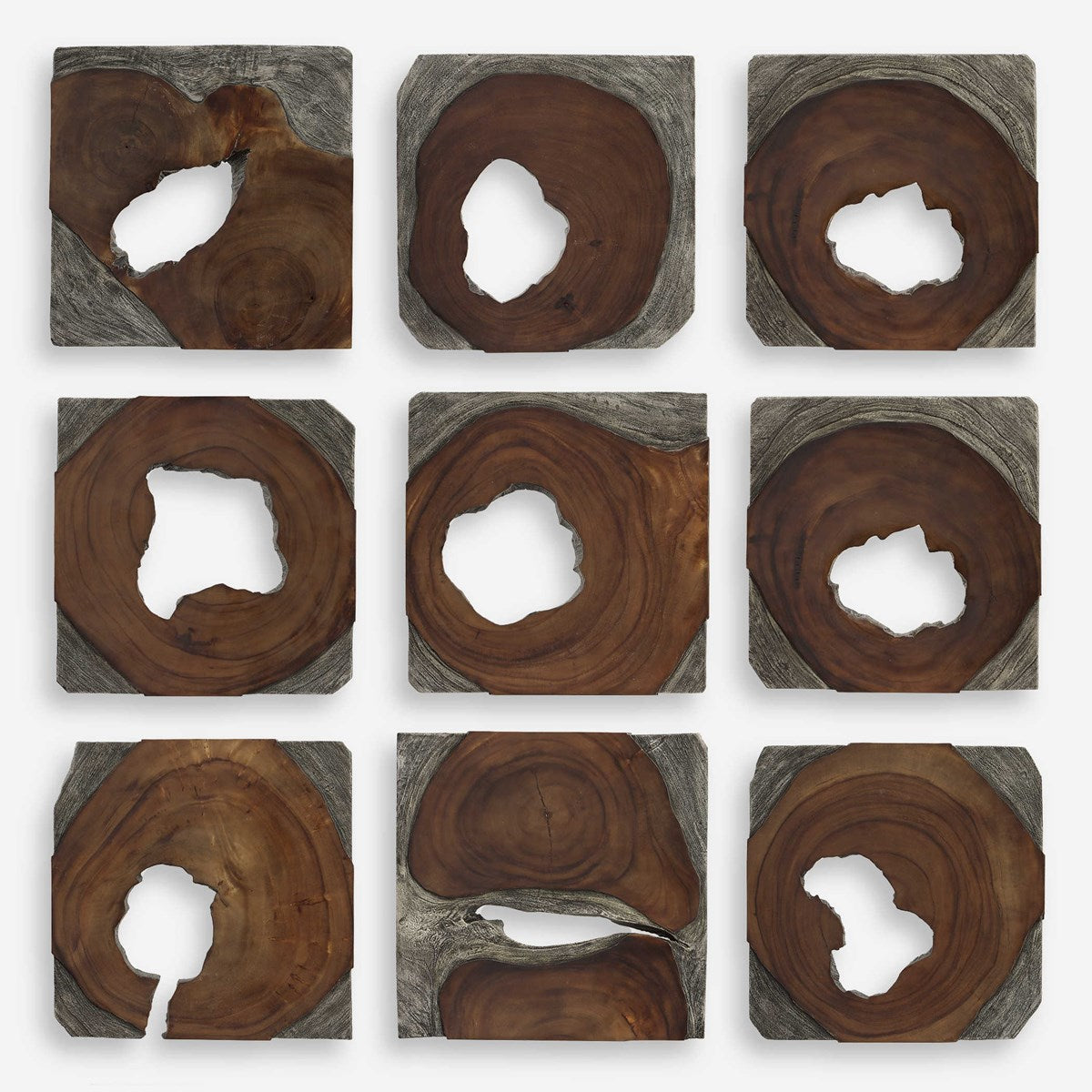 Uttermost Jungle Set of 9 Suar Wood Wall Decor - Image 1