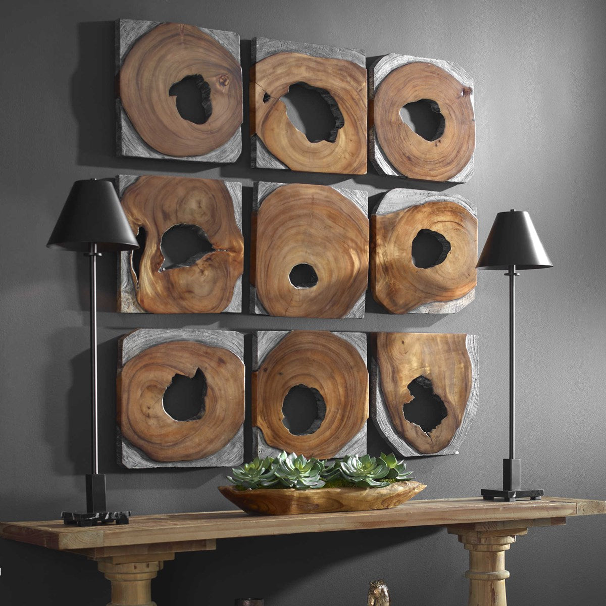 Uttermost Jungle Set of 9 Suar Wood Wall Decor - Image 3