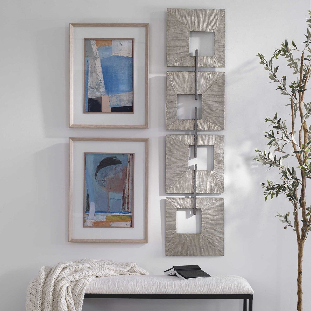 Uttermost Linked Aged Silver Metal Wall Decor - Image 1