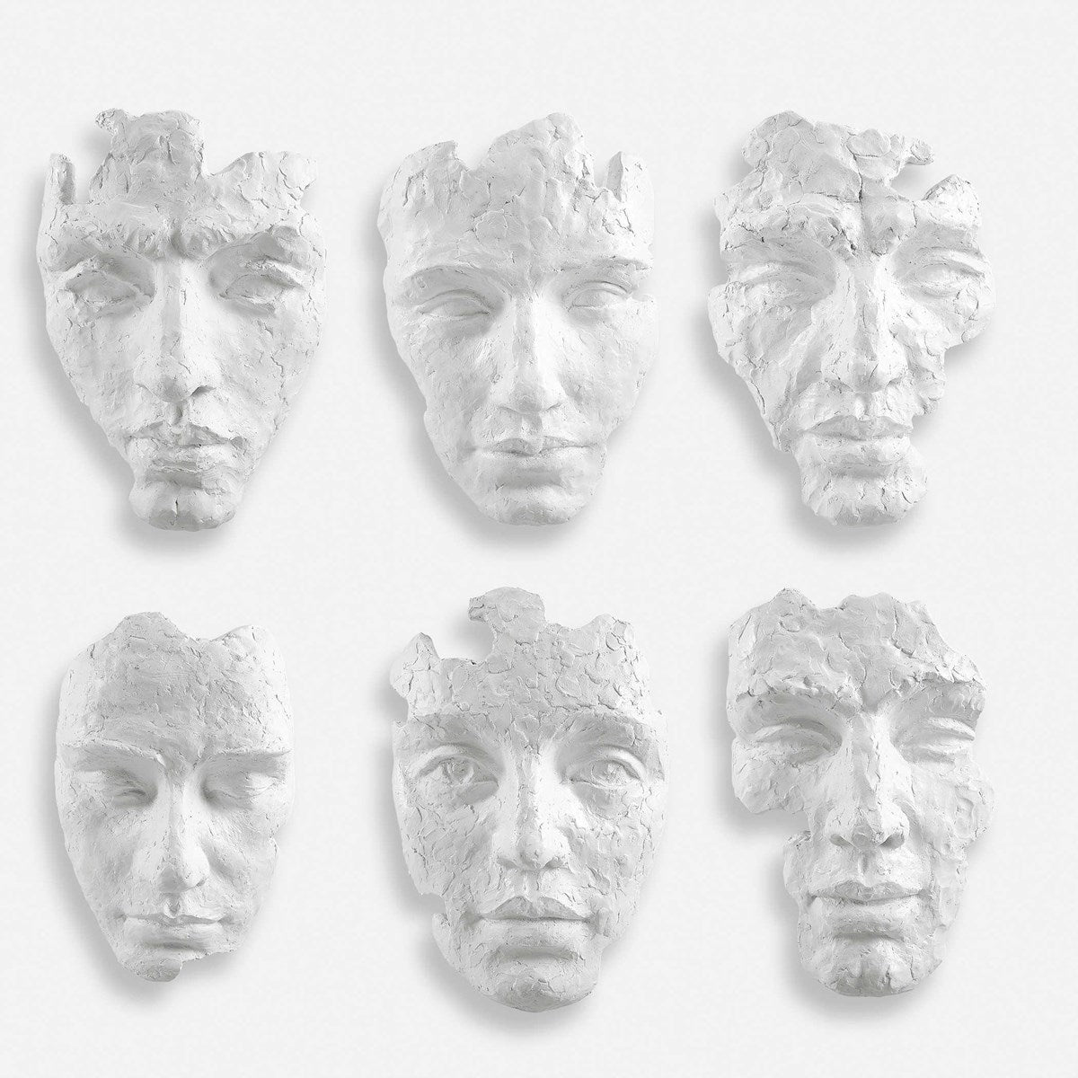 Uttermost Self-Portrait Matte White Mpdern Set of 6 Wall Decor - Image 2
