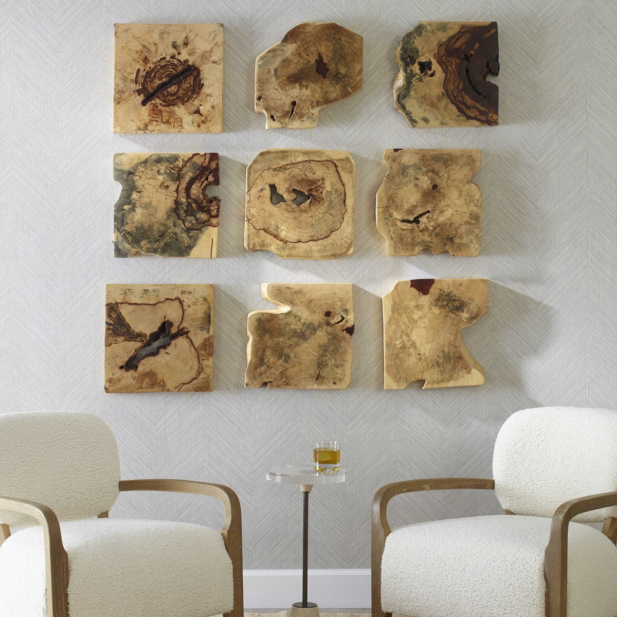 Uttermost Bahati Natural Tamarind Set of 9 Wood Wall Decor