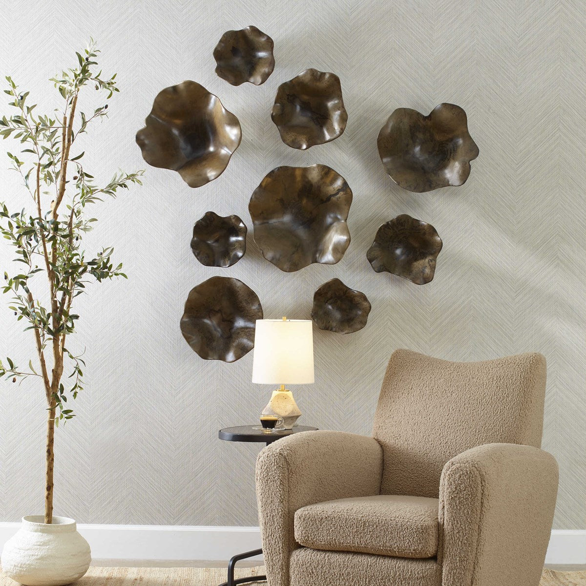Uttermost Teo Mocha Tamarind Set of 3 Wood Wall Decor
