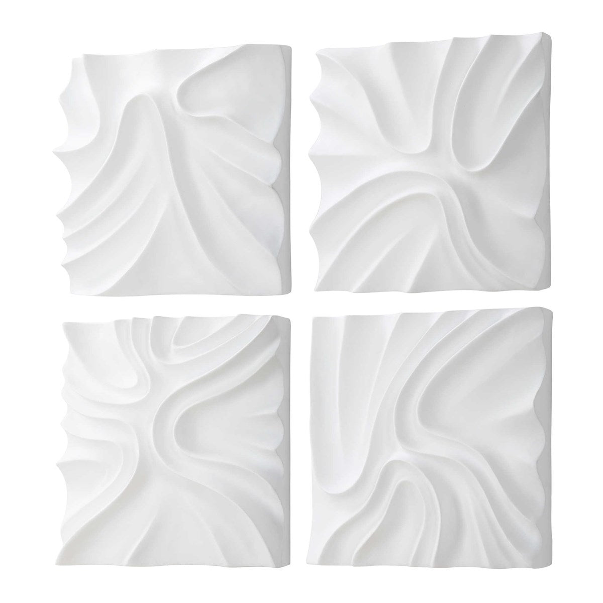 Uttermost Snowdrift Fresh White Set of 4 Wall Decor Panels - Image 3