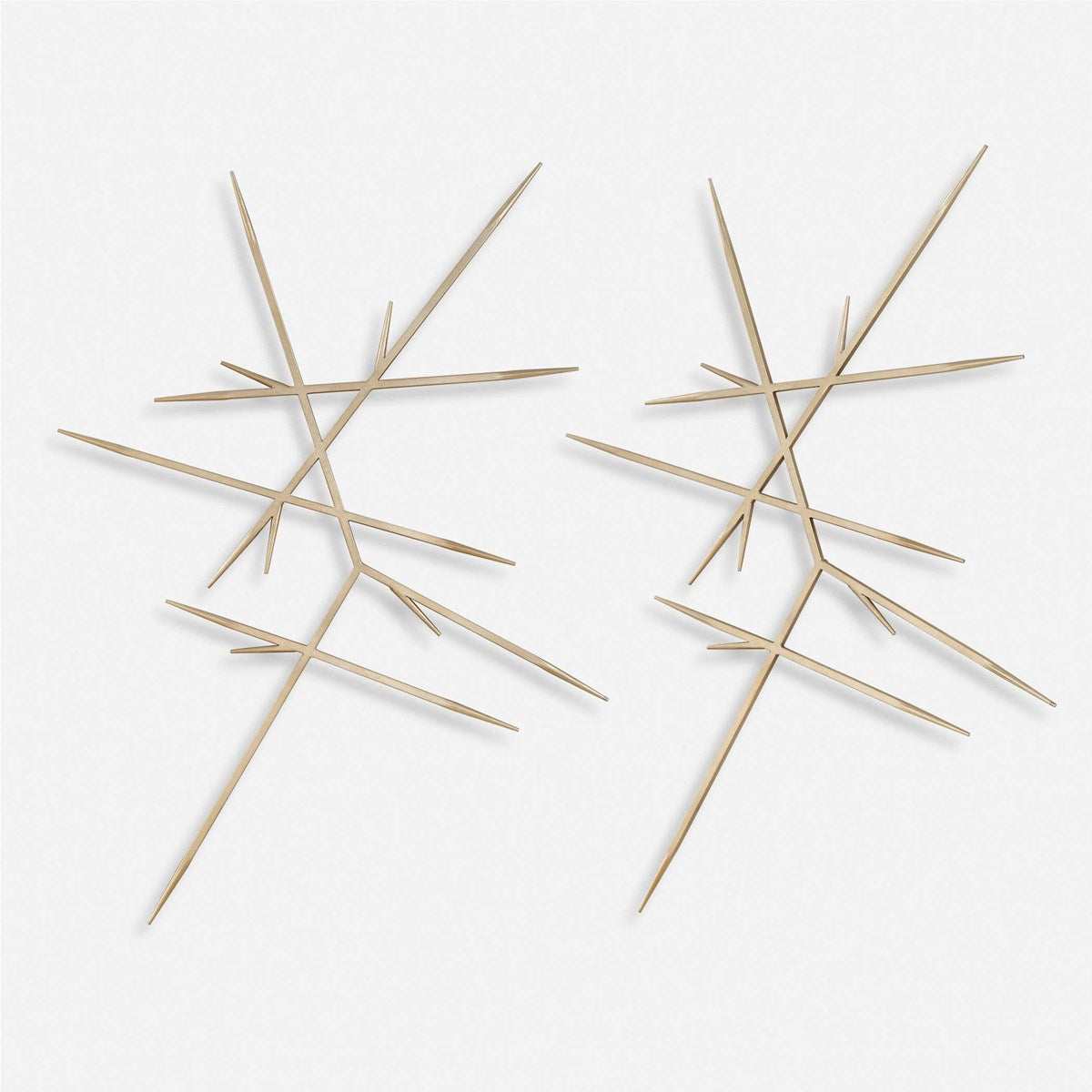 Uttermost Fireworks Set of 2 Silver Leaf Metal Wall Decor - Image 2