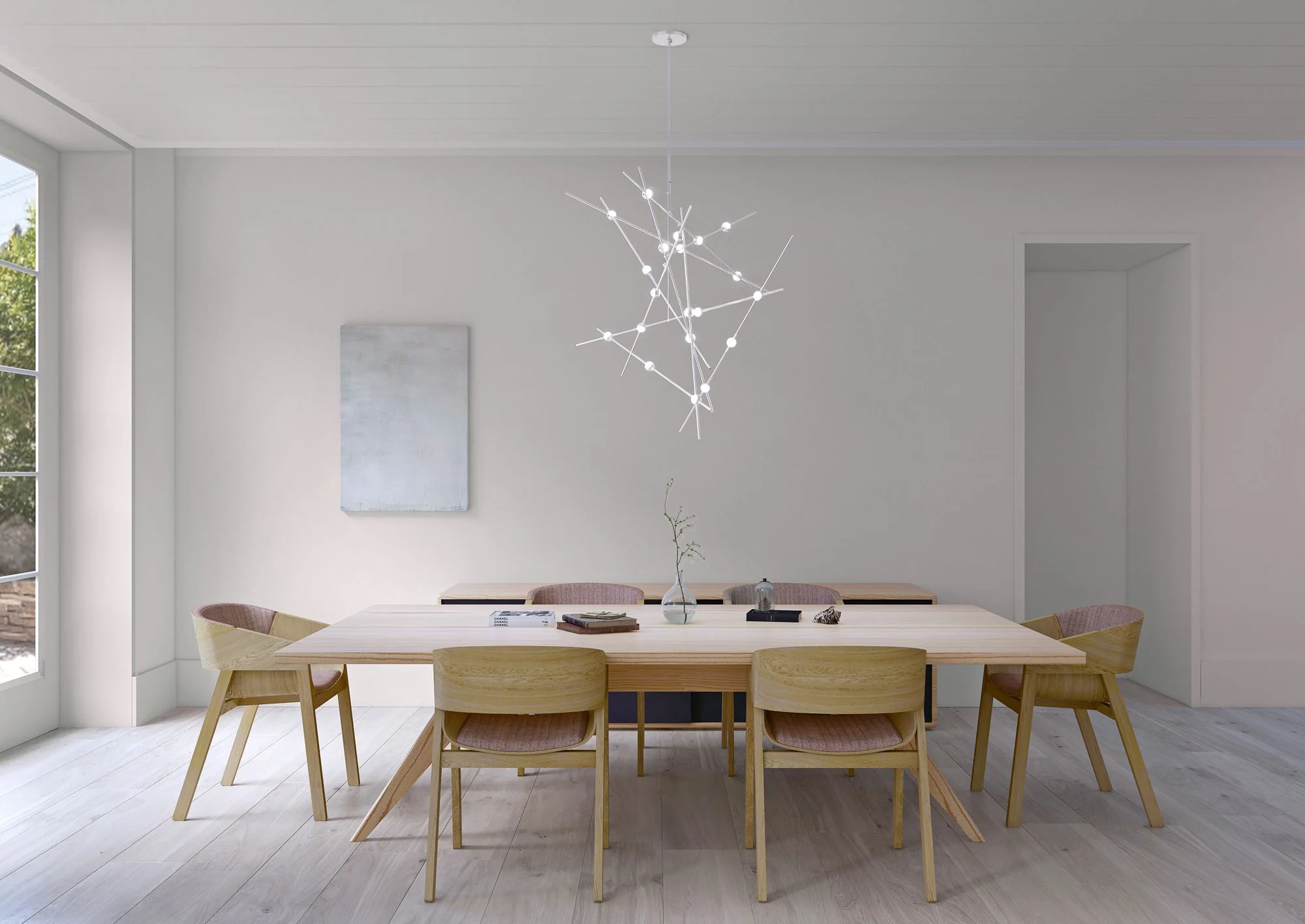 Constellation Aquila 37 1/4"W Satin Nickel LED Chandelier - Image 1