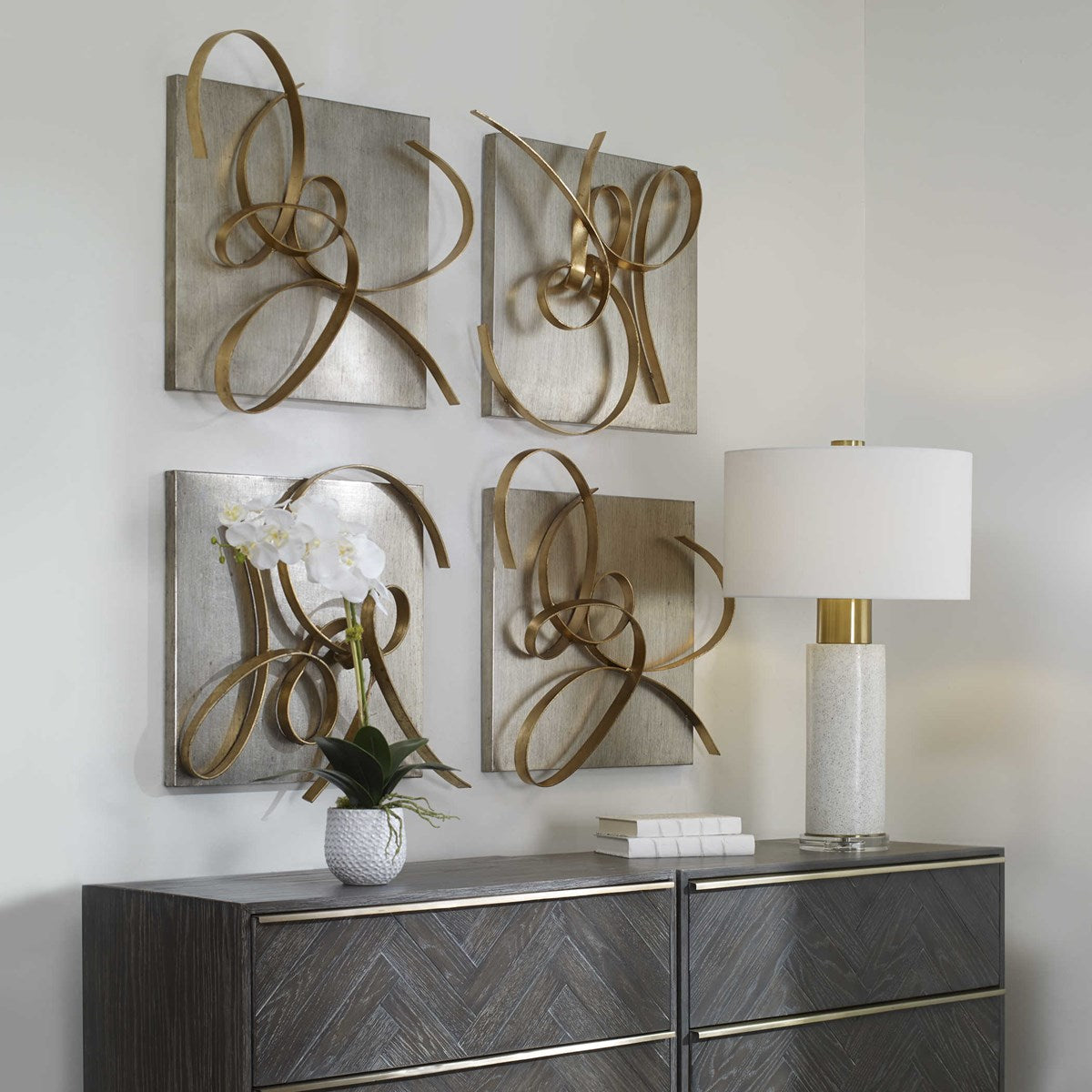 Uttermost Harmony Gold Leaf Set of 2 Metal Wall Decor - Image 1
