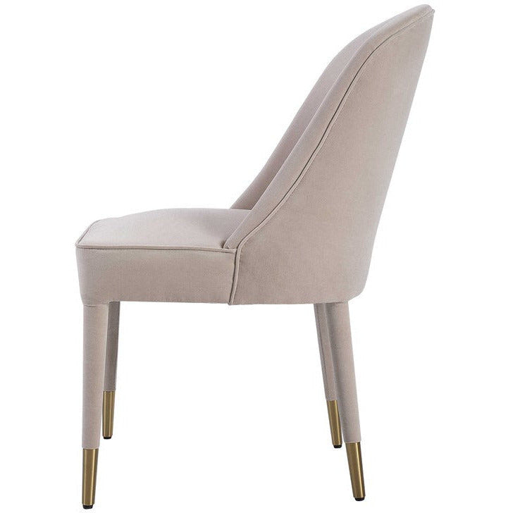 Uttermost Brie Cream Velvet Modern Dining Chairs Set of 2 - Image 3