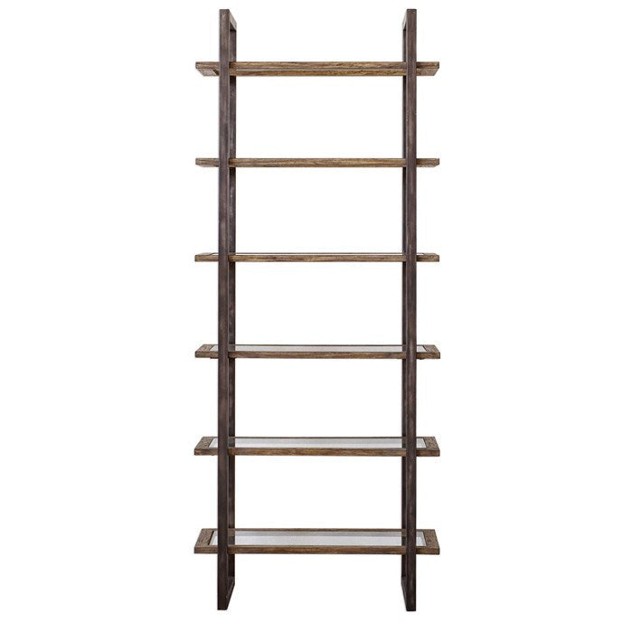 Uttermost Olwyn Forged Iron Rustic Modern Etagere Bookcase