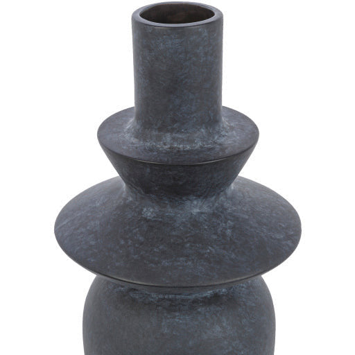 Surya Yagya Collection Modern Brushed Matte Black Ceramic Vase YAG-004 - Image 3