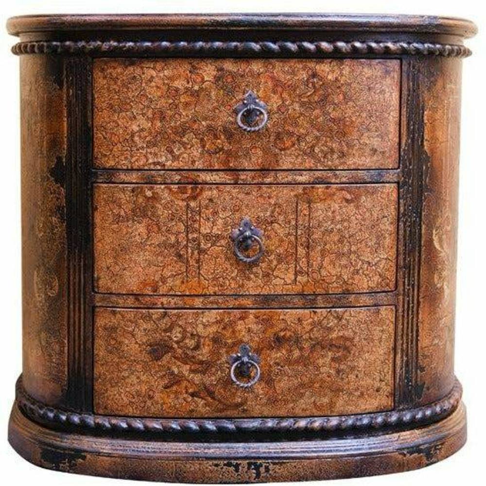 Casa Bonita Peruvian Hand-Painted Carved Wood Luna Nightstand - Image 1