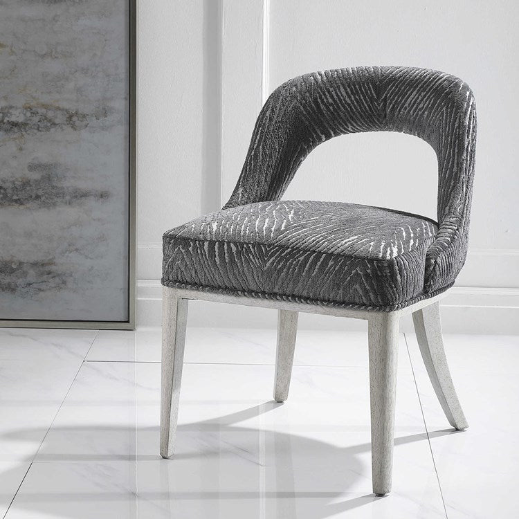 Uttermost Amalia Gray Animal Print Accent Chairs Set of 2 - Image 3