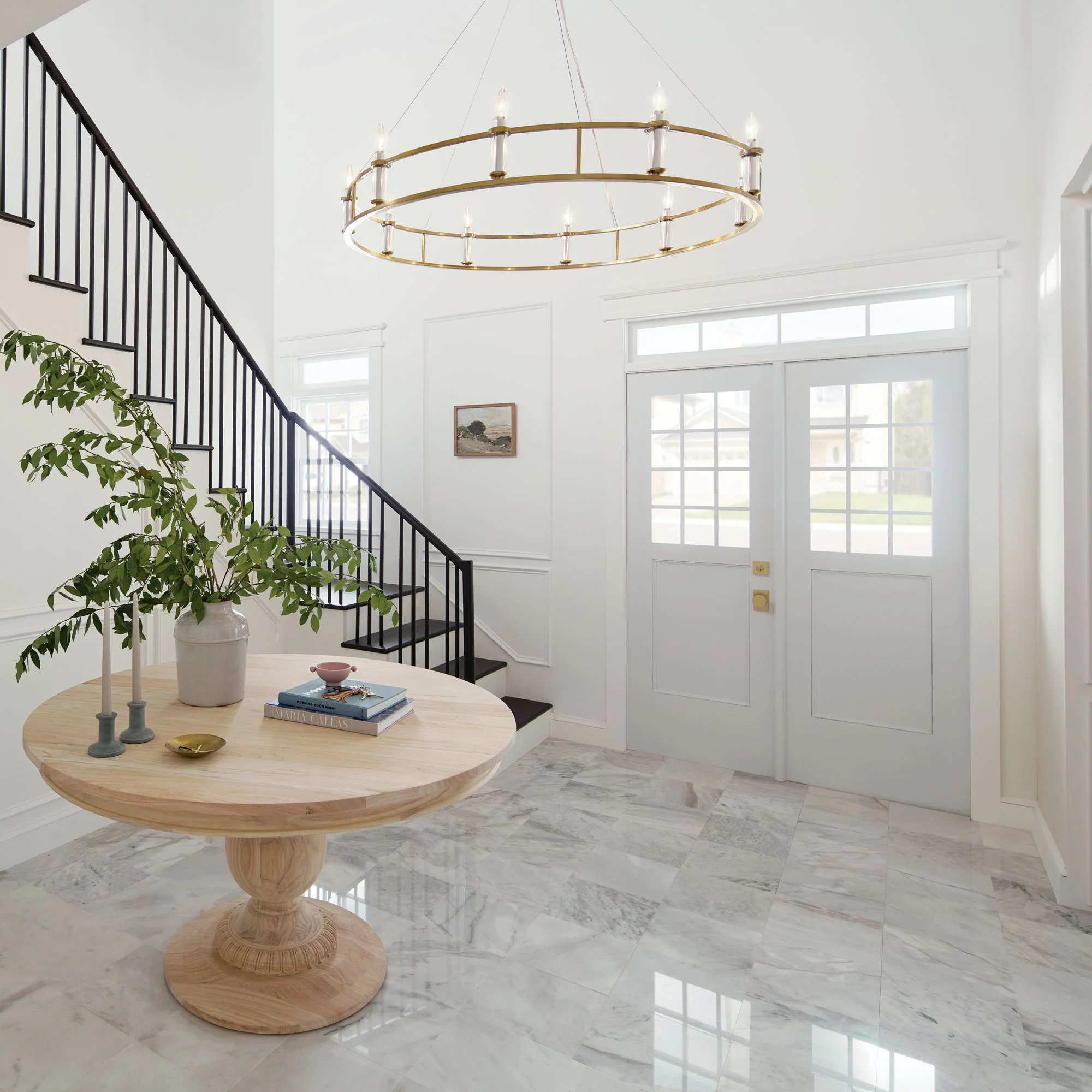 Rosalind?50" Wide Brushed Natural Brass 10-Light Chandelier - Image 1